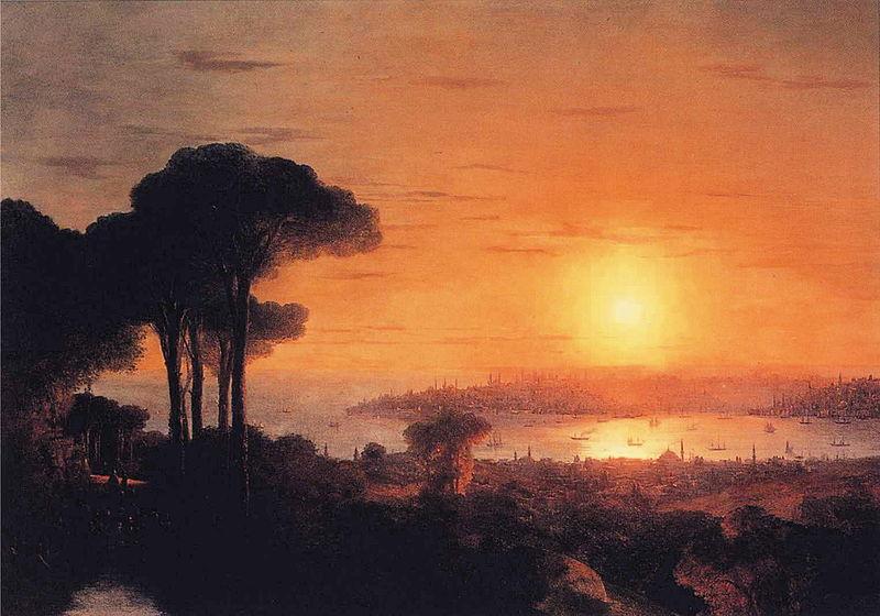 Ivan Aivazovsky Sunset over the Golden Horn oil painting image